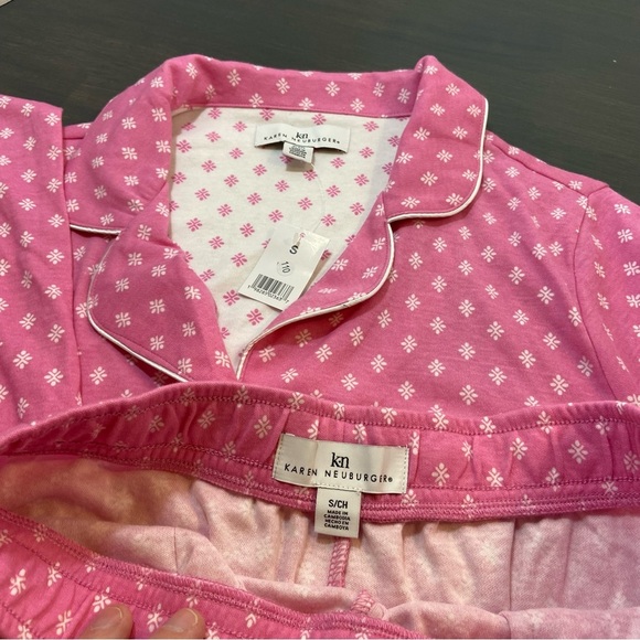NWT Karen Neuburger Pink and White Pajama Set - Picture 6 of 8